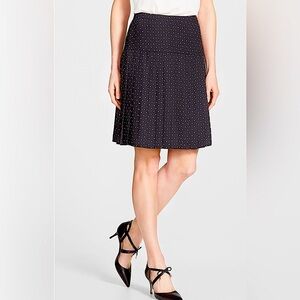 Halogen Print Pleat Drop Yoke Skirt